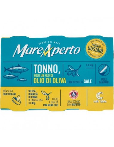 Mare aperto tonno gr60x6 olio oliva