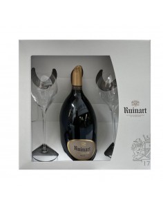 Champagne ruinart brut pack + 2 calici