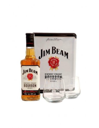 Jim beam whisky cl70 bourbon + 2 bicchieri