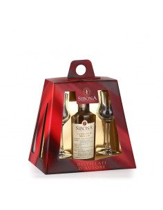 Sibona piramide grappa moscato +2 bicchieri