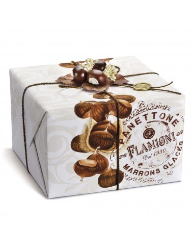 Flamigni panettone kg1 marron glaces in pacchetto regalo