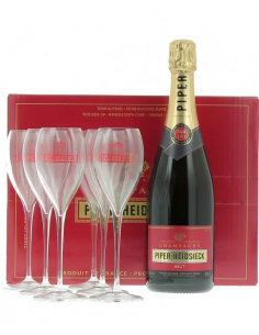 Champagne piper brut 6bt cl75+6flutes