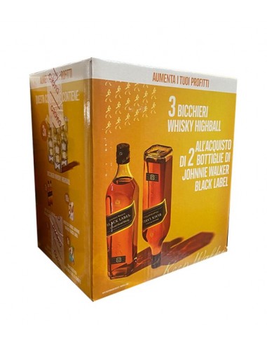 Fardo j.walker black 12y 2bt cl.70 +3 bicchieri