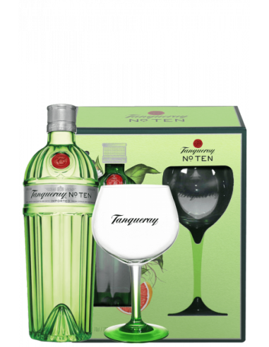 Gin tanqueray ten cl70 2bt + bicchieri