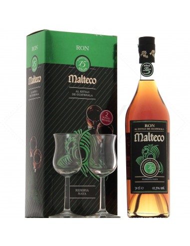 Malteco 15y reserva maya+2 bicchieri