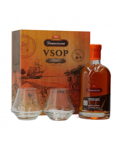 Rhum damoiseau vsop res.spec. cl.70 2 bicchieri