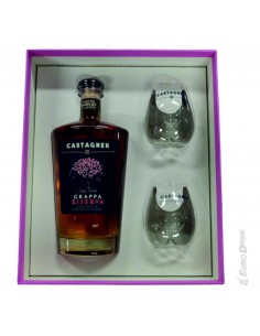 Castagner grappa ciliegio cl70 ris.18m + bicchieri