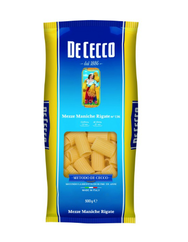 De cecco pasta gr500 n136 mezze maniche rigate