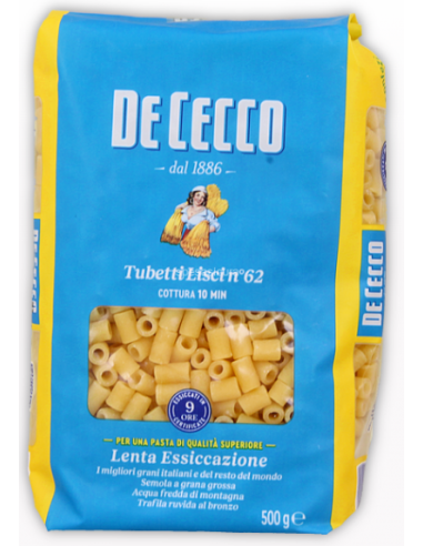 De cecco pasta gr500 n62 tubetti lisci