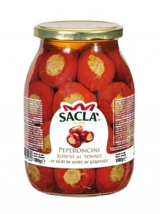 Sacla  peperoncini 1062ml ripieni al tonno