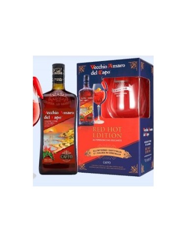 Amaro del capo cl70 red hot + bicchiere