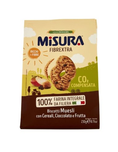 Misura biscotti gr230 fibraextra muesli