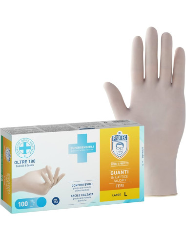Smilex febi guanti lattice talc.x100pz l