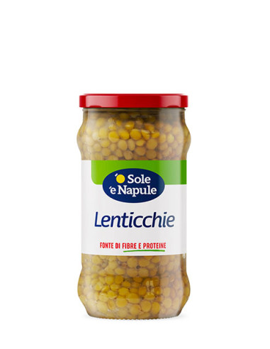 O sole e napule lenticchie gr540 lessate vetro