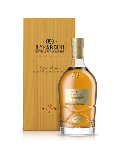 Nardini grappa cl70 riserva 5 anni legno+2...