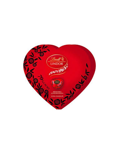 Lindt lindor cuori tubino gr69 fondente 70%