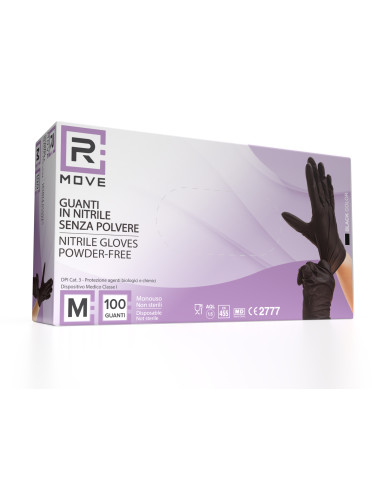R-move guanti nitrile nero tg m pz100